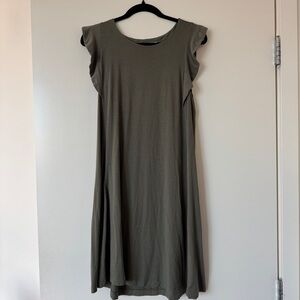 LOFT Olive Green Midi Dress